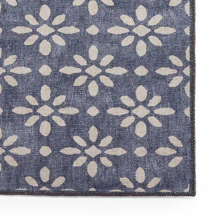 Think Rugs flatweave runner coral floral blue 61x170cm - British product