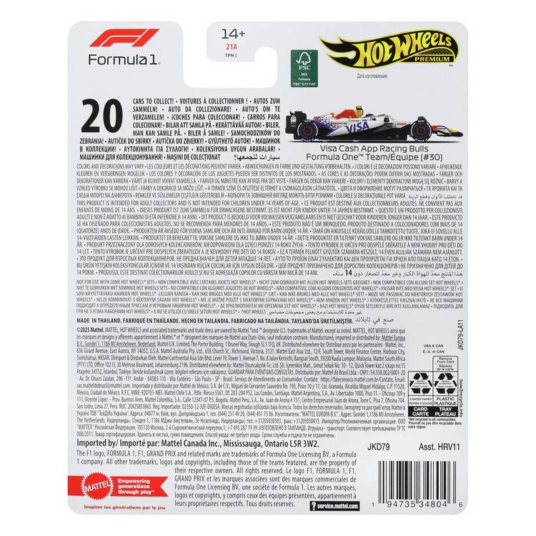 Hot Wheels Liam Lawson styled F1 car 1:64 scale, imported from the UK