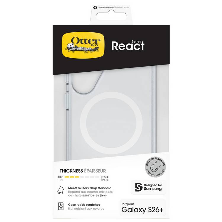 OtterBox React clear phone case for Samsung S26+ - imported from the UK