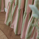 Wylder Birdie Stripe curtains pink and green 117x137cm (British brand)