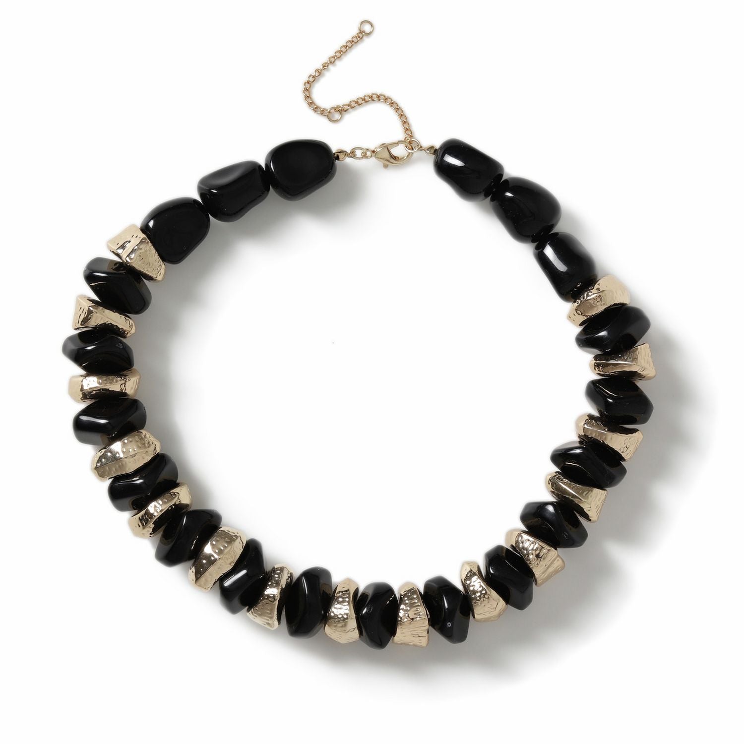 Revere black gold nugget bead necklace 45cm (British brand)