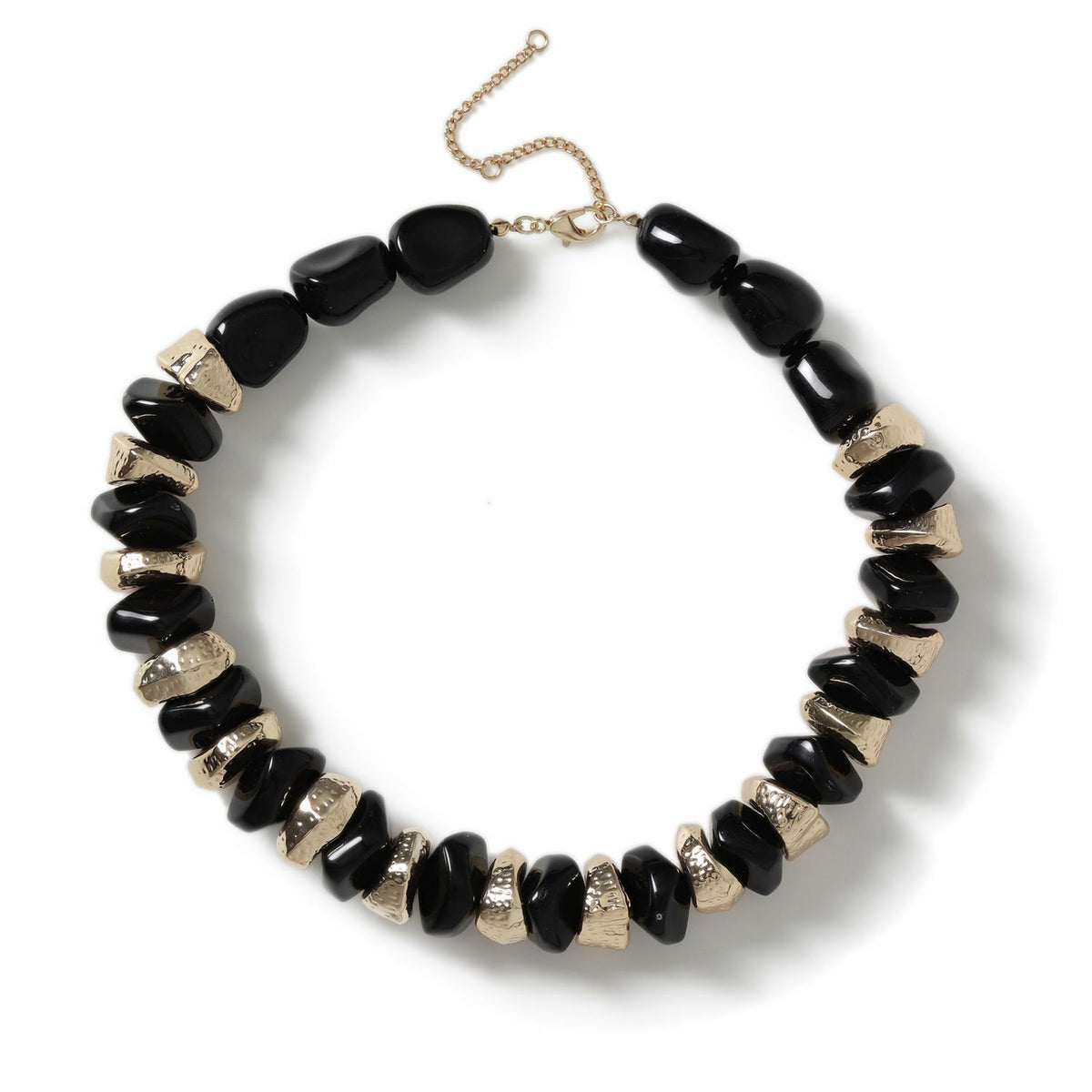 Revere black gold nugget bead necklace 45cm (British brand)
