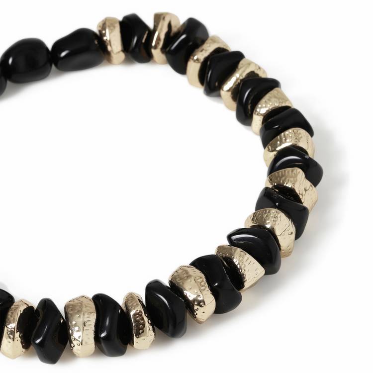Revere black gold nugget bead necklace 45cm (British brand)