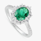 Revere emerald green cluster ring medium (British brand)