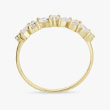 Revere Gold Plated Sterling Silver Half Eternity Ring-Medium