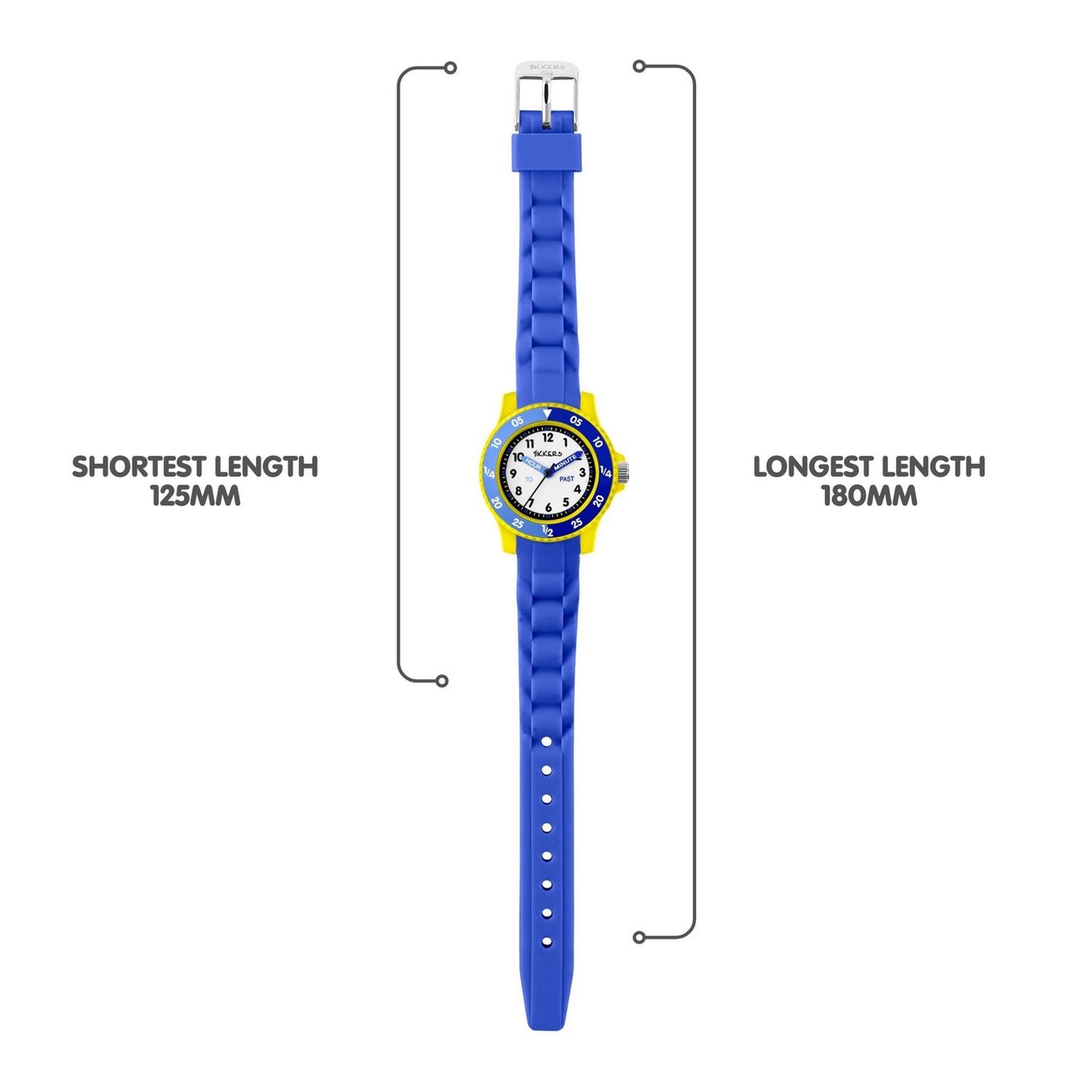 Tikkers Kids Blue Time Teacher Watch silicone strap - British product