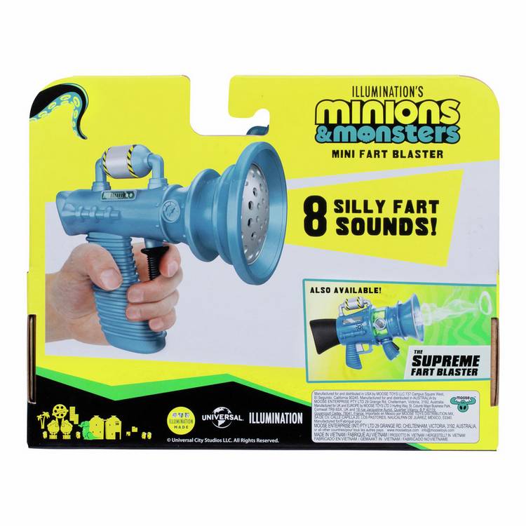 Minions Mini Fart Blaster toy with 8 sounds - British product