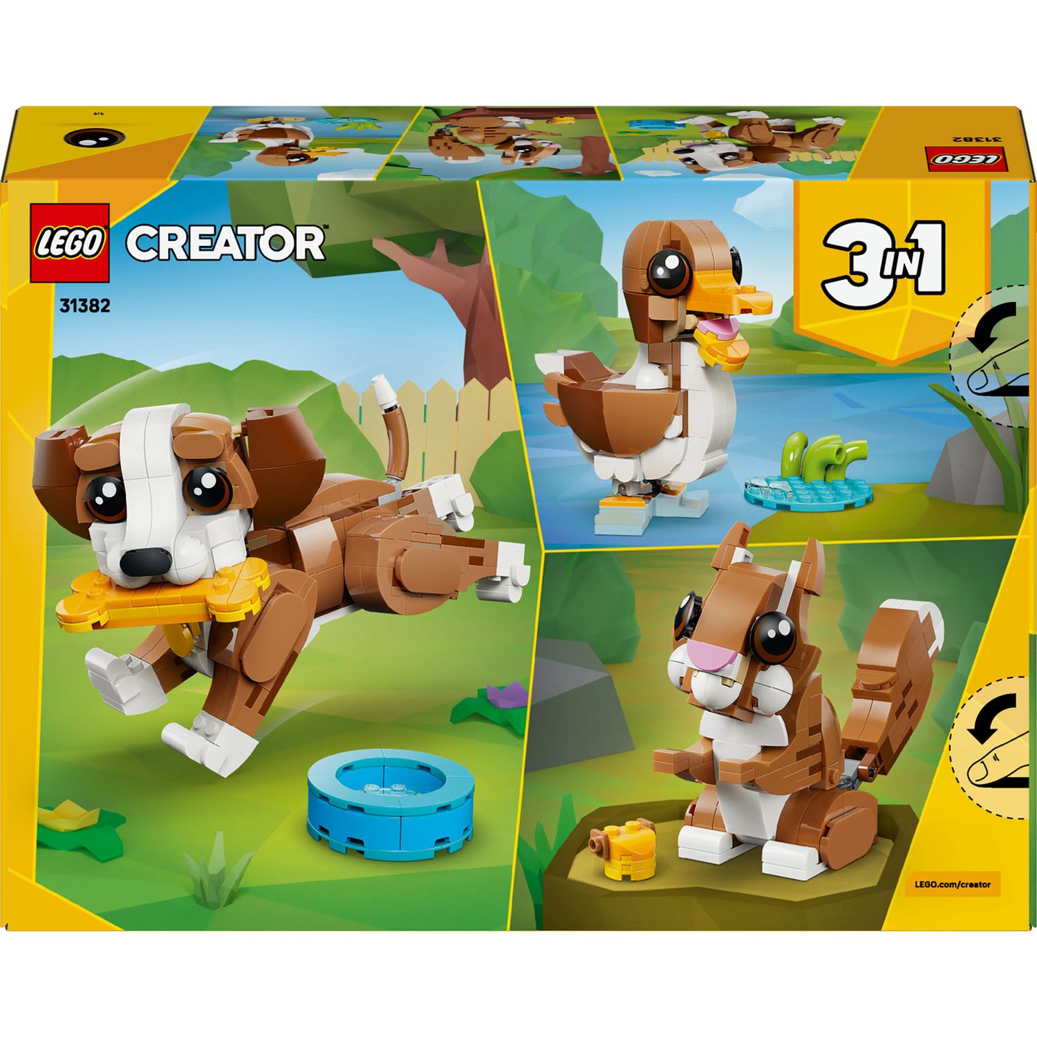 LEGO Creator 3in1 Playful Puppy Dog building toy 336 pieces, imported from the UK