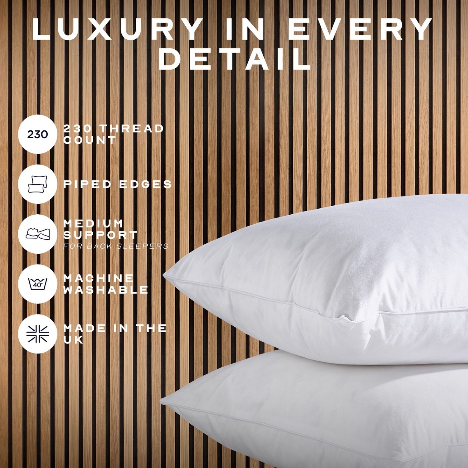 Snuggledown Hotel Cotton Medium Soft pillow 2 pack British brand