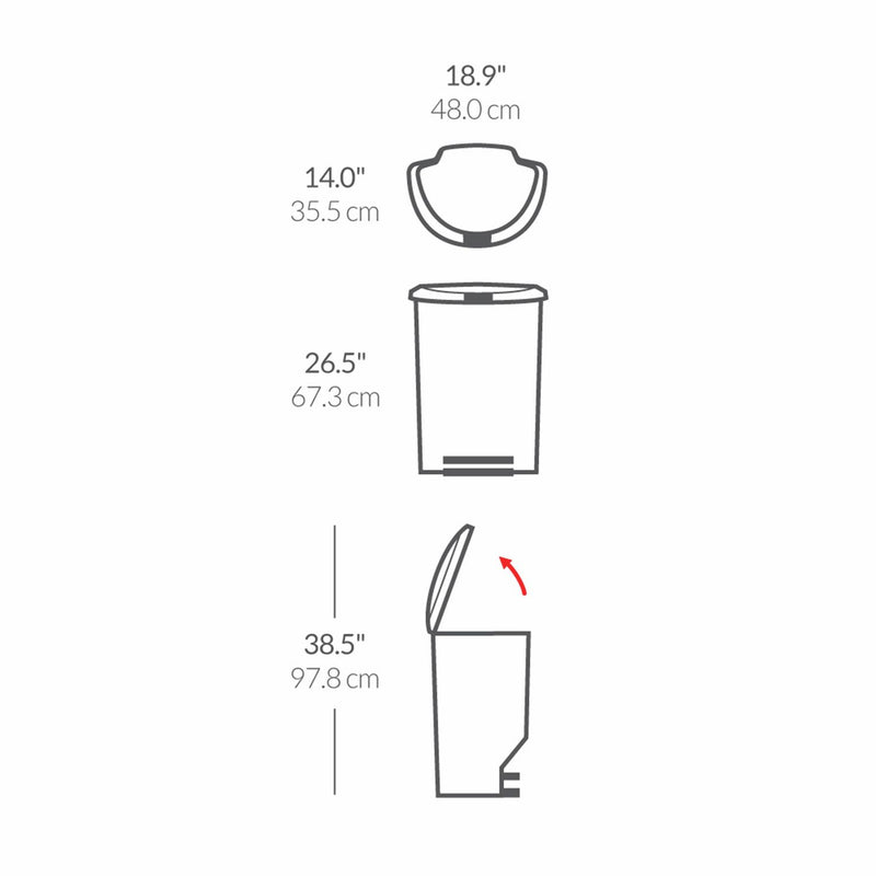simplehuman pedal bin cream 50 litre - British product