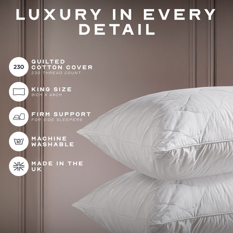 Snuggledown cotton kingsize pillows 2 pack, UK version