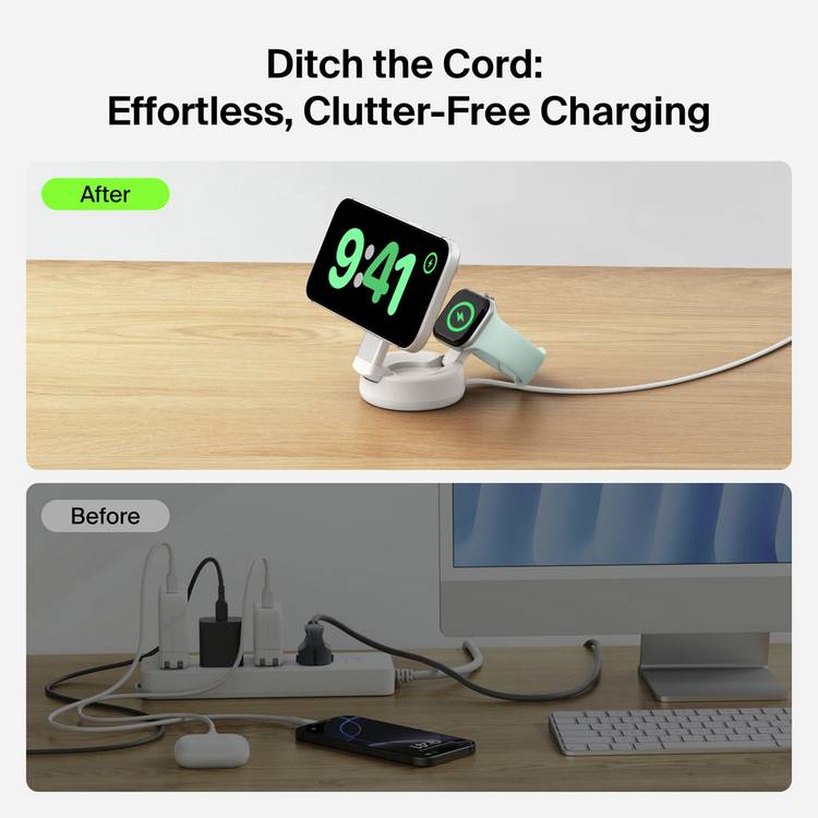 Belkin wireless charger 25W Qi2 MagSafe foldable Sand, UK version