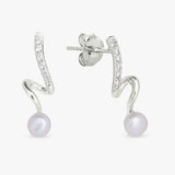 Revere sterling silver faux pearl drop earrings (British brand)