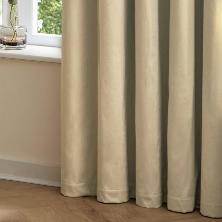 Furn Velvet Blackout Eyelet Curtains 117x183cm, imported from the UK