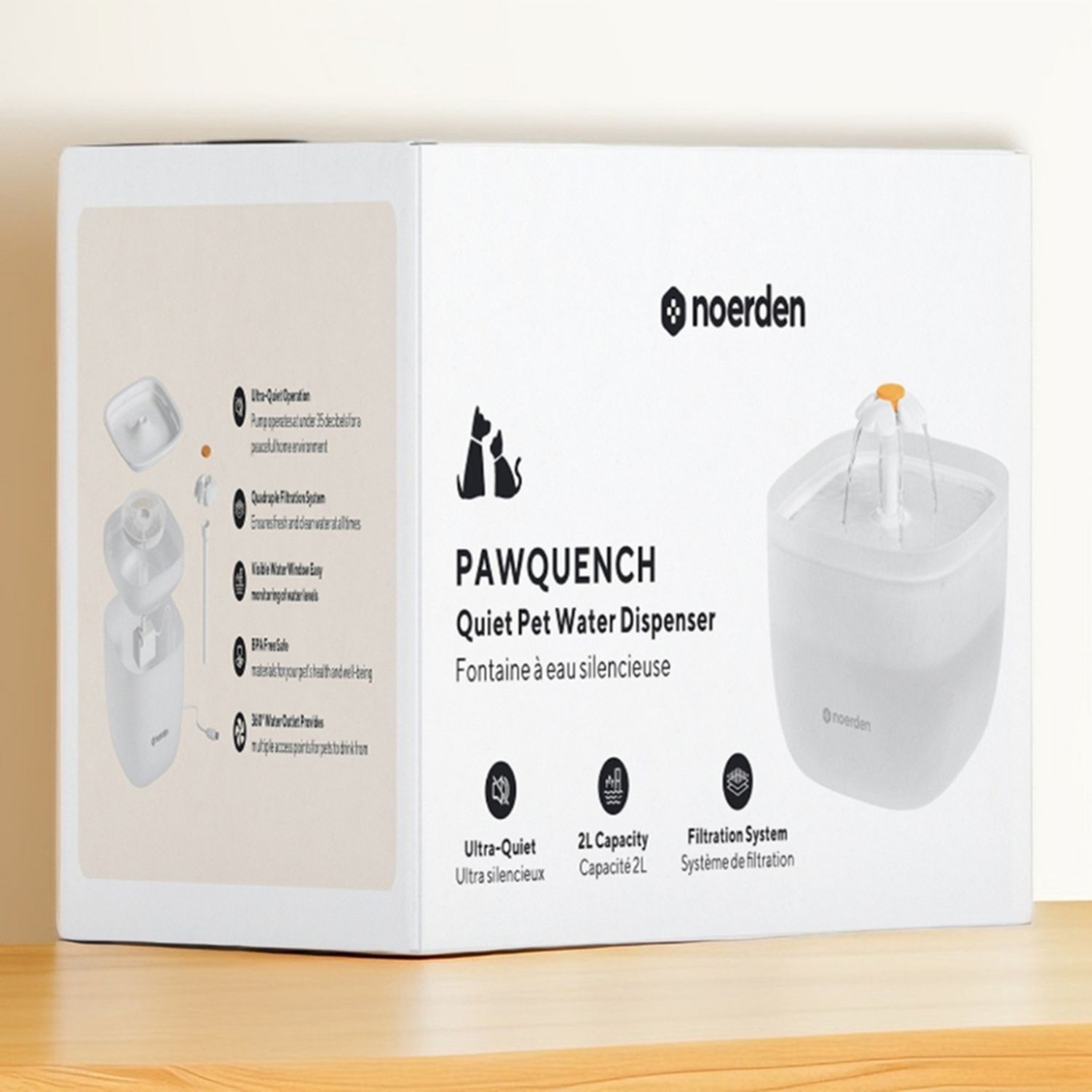 Noerden Pawquench pet water fountain 2L - British product