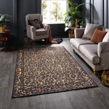 Laurence Llewelyn Bowen Leopard Black and Orange  Rug - 152x230cm
