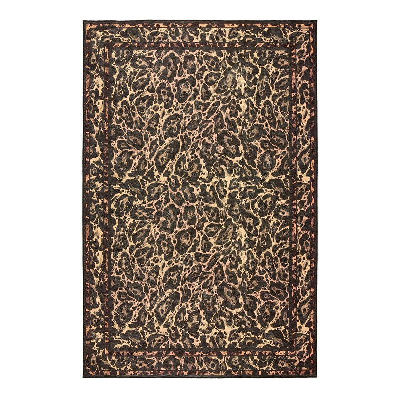 Laurence Llewelyn Bowen Leopard Black and Orange  Rug - 152x230cm
