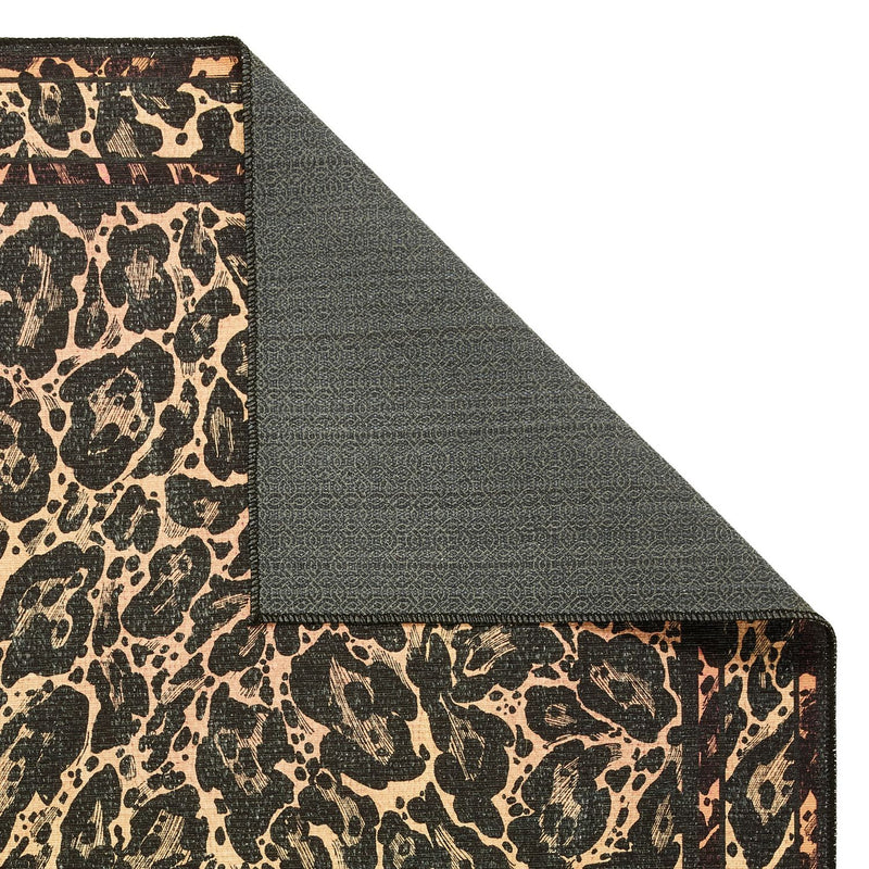 Laurence Llewelyn Bowen Leopard Black and Orange  Rug - 152x230cm