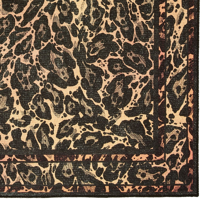 Laurence Llewelyn Bowen Leopard Black and Orange  Rug - 152x230cm
