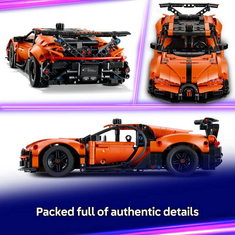 LEGO Technic Bugatti Chiron hypercar building kit, imported from the UK