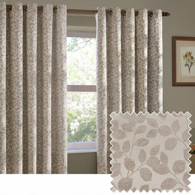 Argos Wylder Grace Leaf Eyelet Curtains Natural 117x137cm- Buy online at McGrocer