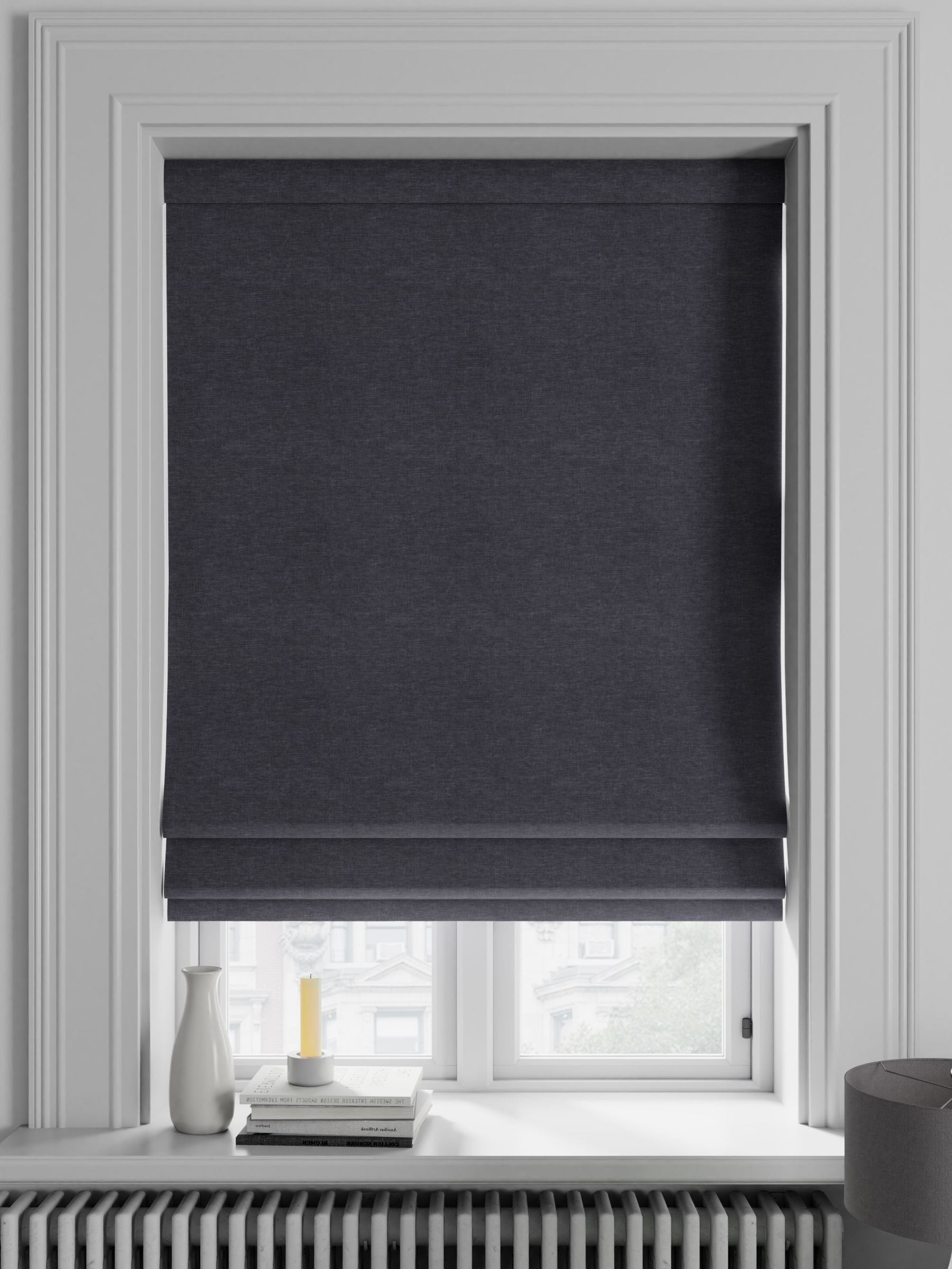 Charcoal grey Soho roman blind made to measure - British product