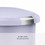 Simplehuman 50 litre lilac pedal bin - British product