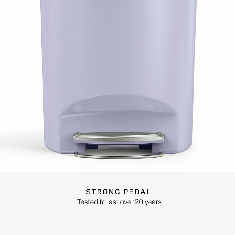 Simplehuman 50 litre lilac pedal bin - British product