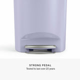 Simplehuman 50 litre lilac pedal bin - British product