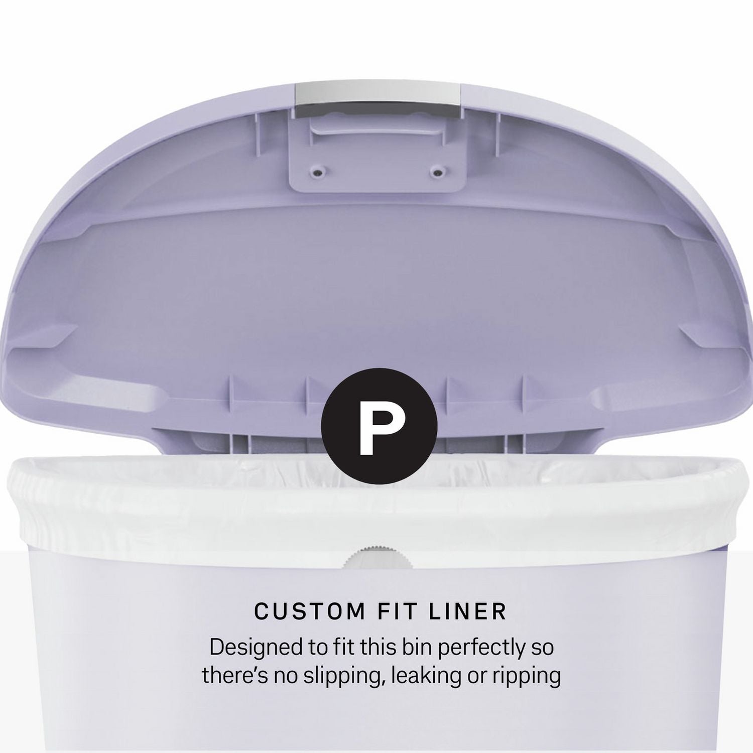 Simplehuman 50 litre lilac pedal bin - British product