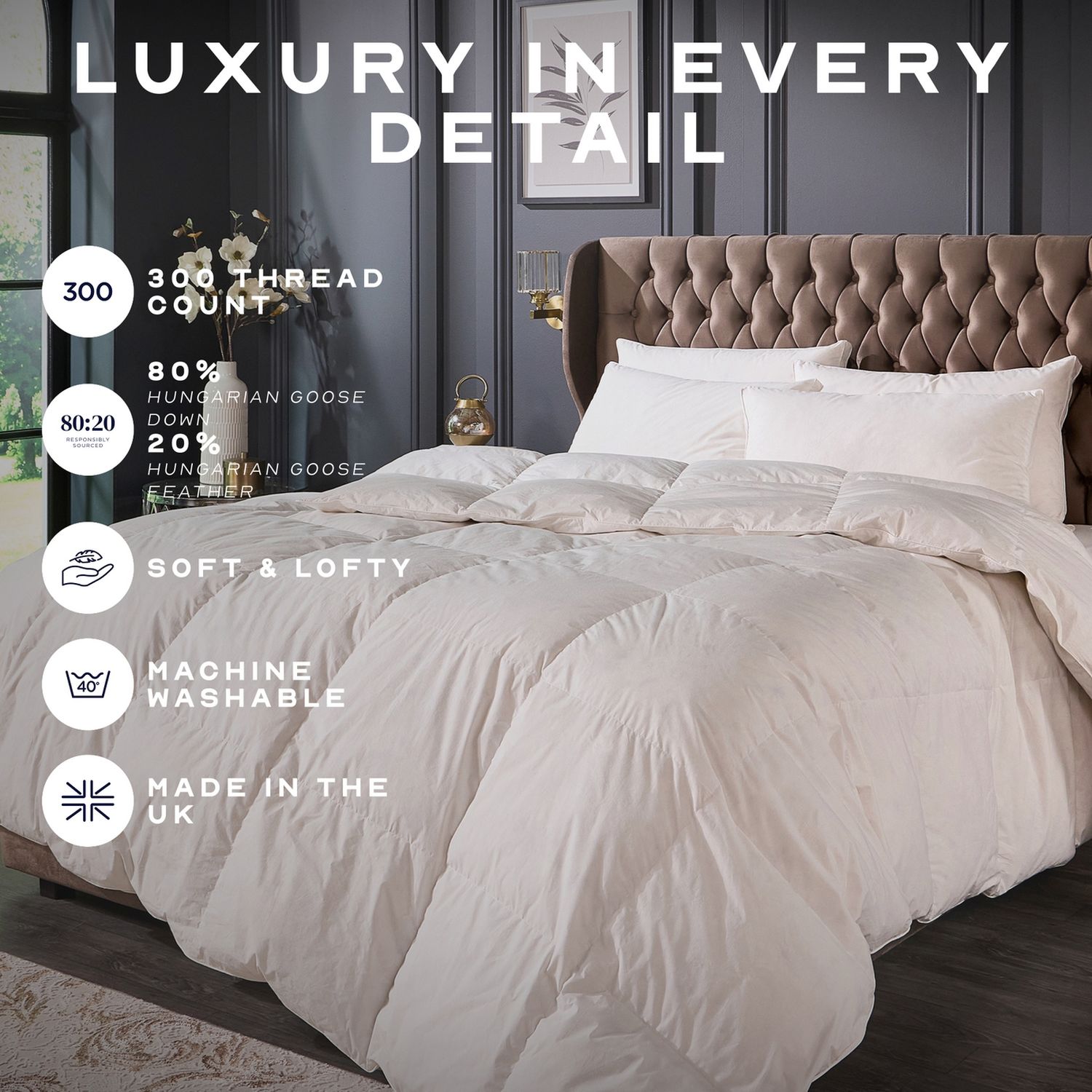 Snuggledown Hungarian Goose 4.5 tog duvet single - British product