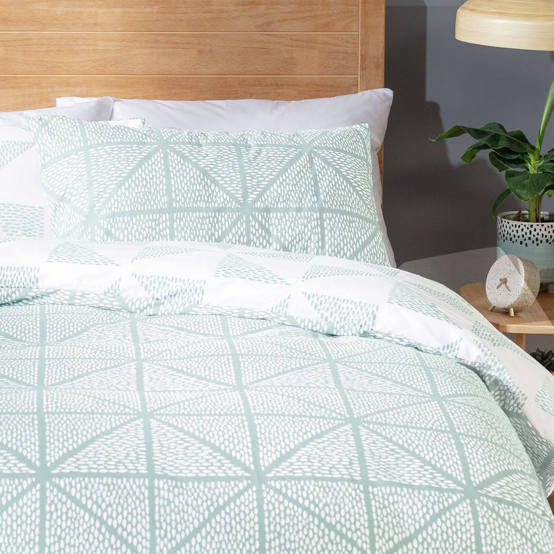 Habitat Stockholm Diamond Dash Duck Egg Bedding Set - Double