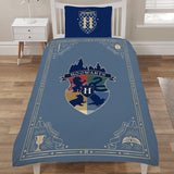 Harry Potter blue single duvet set with Hogwarts houses, imported from the UK