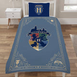Harry Potter blue single duvet set with Hogwarts houses, imported from the UK
