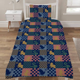 Harry Potter blue single duvet set with Hogwarts houses, imported from the UK