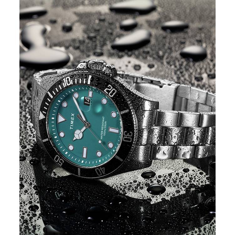 Timex watch stainless steel bracelet aventurine dial 43mm - British product