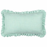 Furn Les Petite Fleurs green gingham cushion 30x50cm (British brand)