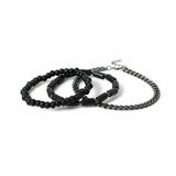 Uncommon Souls bracelet set black bead chain 19cm, UK version