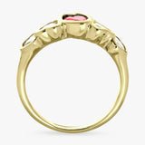 Revere gold plated red heart cubic zirconia ring small (British brand)