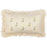 Furn Les Petite Fleurs gingham embroidered cushion 30x50cm, imported from the UK