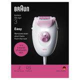 Braun Silkepil 3 pink epilator with smartlight and brush (British brand)