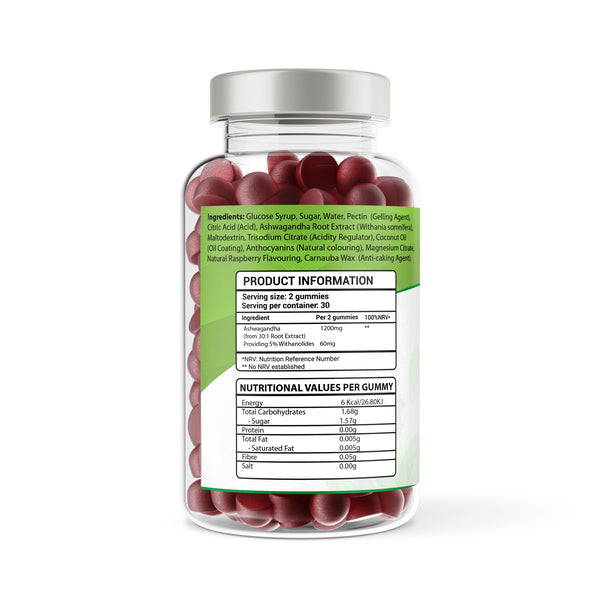 Pharmanostix Ashwagandha gummies 60 count 1200mg, UK version