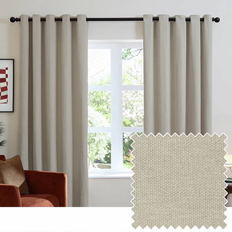 Furn blackout eyelet curtains Natural 117x137cm (British brand)