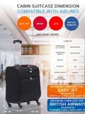 Flight Knight Black Flight Knight 56x45x25cm EasyJet Overhead Soft Case Cabin Carry On Suitcase Hand Black Luggage