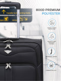 Flight Knight Black Flight Knight 56x45x25cm EasyJet Overhead Soft Case Cabin Carry On Suitcase Hand Black Luggage