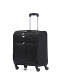 Flight Knight Black Flight Knight 56x45x25cm EasyJet Overhead Soft Case Cabin Carry On Suitcase Hand Black Luggage