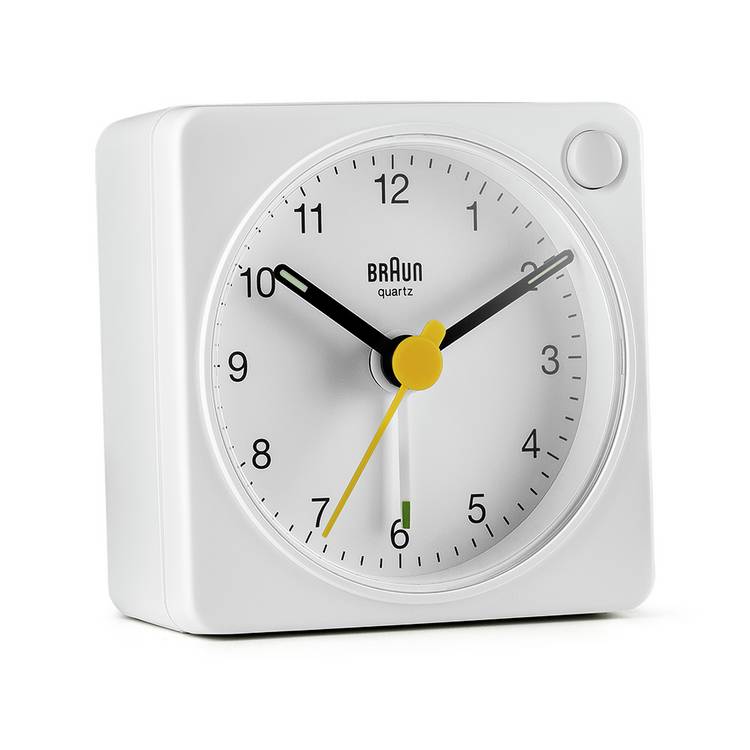 Braun analogue travel alarm clock white, imported from the UK