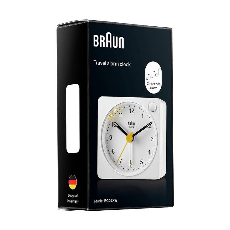 Braun analogue travel alarm clock white, imported from the UK