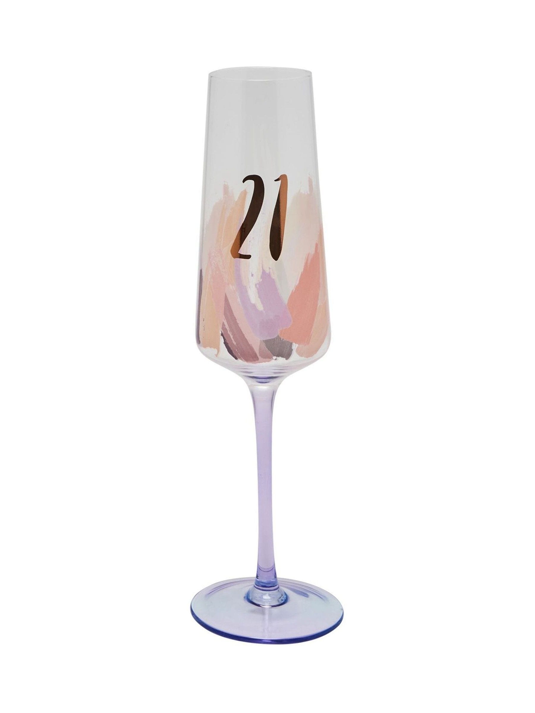Widdop pink 21st birthday flute champagne glass (British brand)