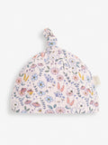JoJo Maman Bébé Pink Floral Print Cotton Baby Hat